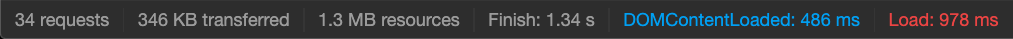GatsbyJS initial page load stats in the Chrome developer tools