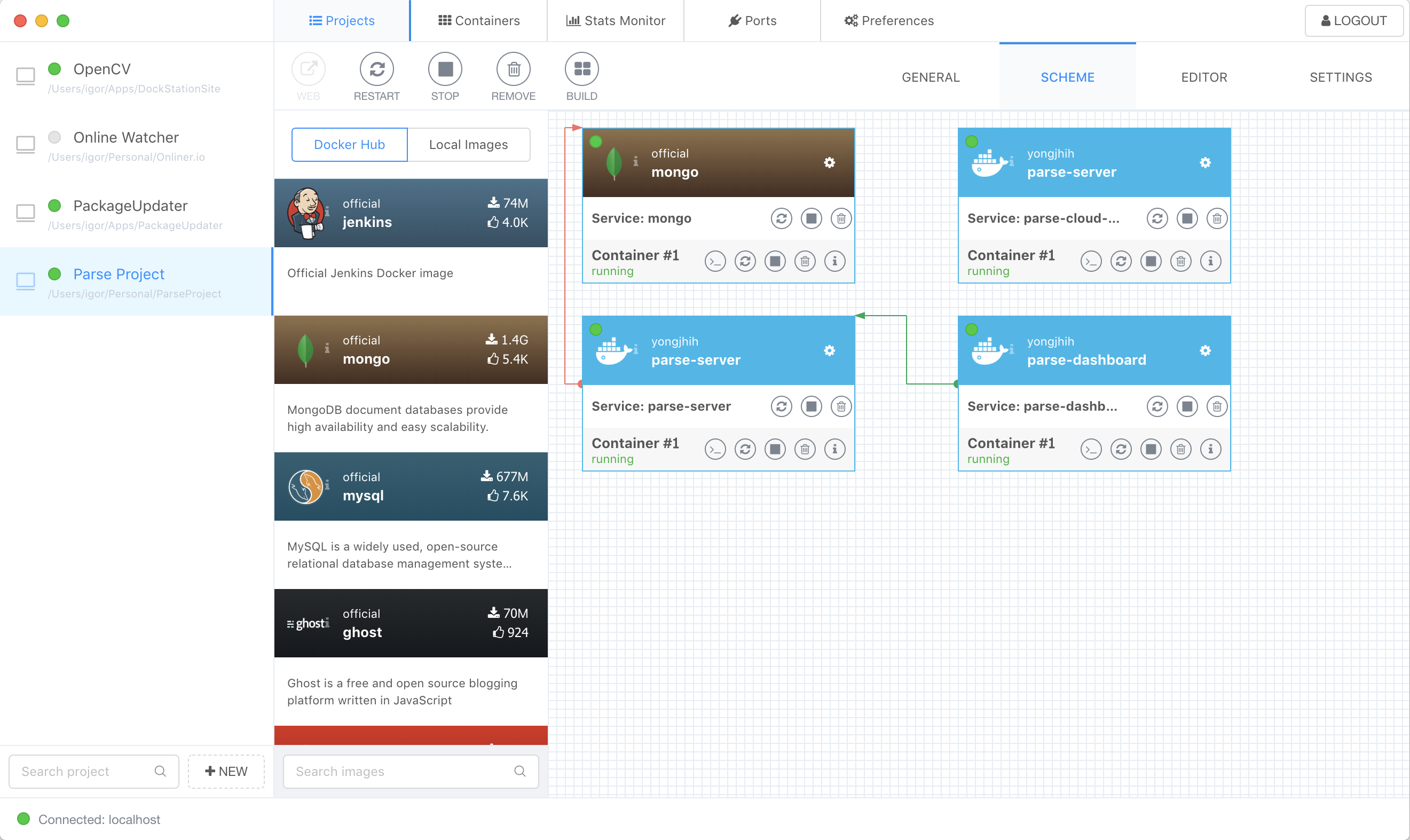 Dockstation project view